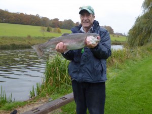 Malcolm Feiger, our Treasurer with a 7 1/2 pound trout at Latimer on 29th October 2015